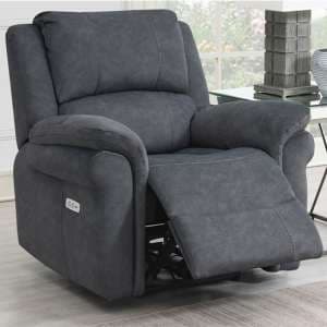 Wesley Fabric Electric Recliner Armchair In Grey