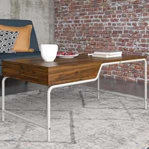Westar Wooden Coffee Table With White Metal Frame In Walnut - UK