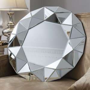 Westerly Bevelled Triangles Wall Mirror In Silver - UK