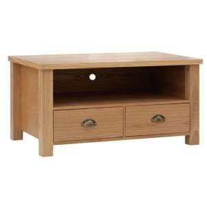 Westic Wooden TV Stand With 2 Drawers In Natural - UK