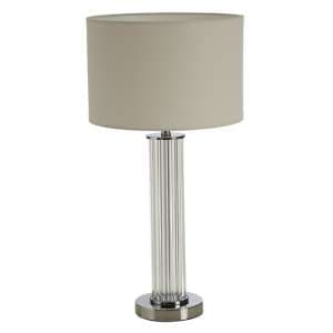Westico Cream Fabric Shade Table Lamp With Chrome Base
