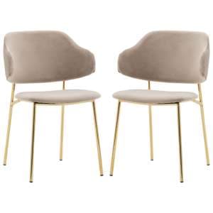 Whaler Taupe Fabric Dining Chairs In Pair - UK