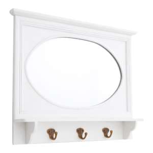 Whirly Wall Bedroom Mirror In Cool White Wooden Frame - UK