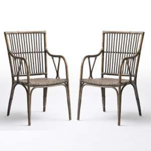 Wickers Duke Rustic Wooden Accent Chairs In Pair - UK