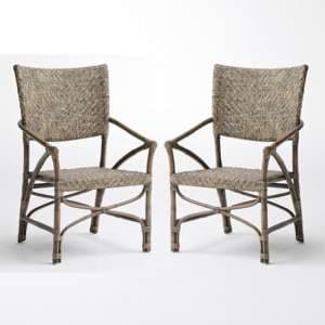 Wickers Jester Rustic Wooden Accent Chairs In Pair - UK