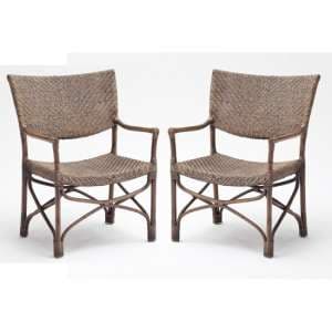 Wickers Squire Rustic Wooden Accent Chairs In Pair - UK