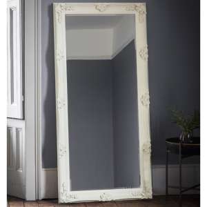 Wickford Large Rectangular Leaner Floor Mirror In Cream