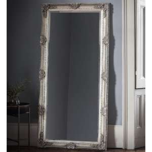 Wickford Large Rectangular Leaner Floor Mirror In Silver