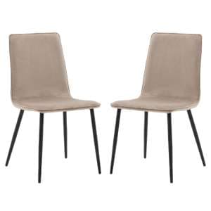 Wickham Taupe Fabric Dining Chairs In Pair - UK
