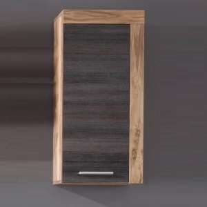 Wildon Storage Wall Cabinet In Walnut Touch Wood Dark Brown - UK