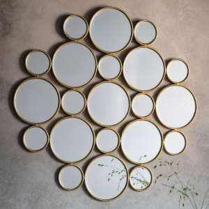William Circles Wall Mirror In Gold Frame - UK