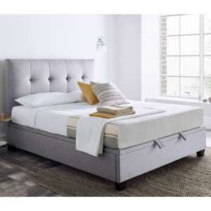 Williston Marbella Fabric Ottoman Double Bed In Grey - UK