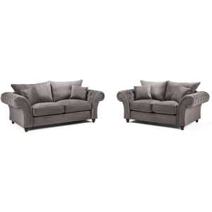 Winston Fabric 3+2 Seater Sofa Set In Grey - UK