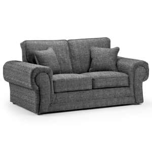 Willy Fabric 2 Seater Sofa In Grey With Scroll Arms