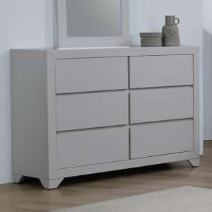 Wauna Wooden Chest Of Drawers In Grey With 6 Drawers - UK