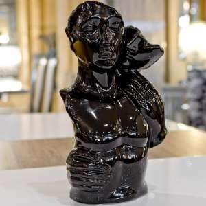 Wilson Ceramic Lovers Torso Sculpture In Ebony Black