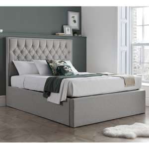 Wilson Fabric Ottoman Storage Double Bed In Grey - UK