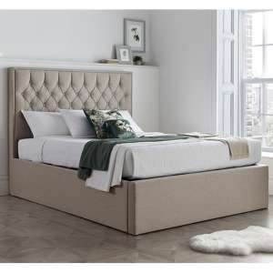 Wilson Fabric Ottoman Storage Double Bed In Oatmeal