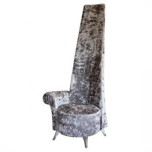 Wilton Right Handed Potenza Chair In Silver Crushed Velvet