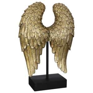 Wing Poly Sculpture In Antique Gold And Black