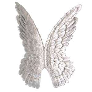 Wings Poly Wall Art In Antique Silver - UK