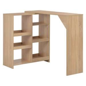 Winnie Wooden Bar Table With Moveable Shelf In Oak - UK