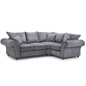 Winston Fabric Corner Sofa Right Hand In Grey - UK