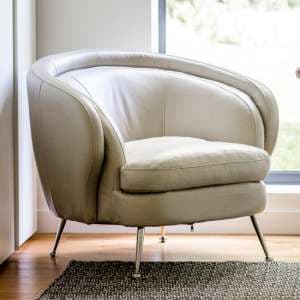 Wisconsin Faux Leather Tub Chair In Cream
