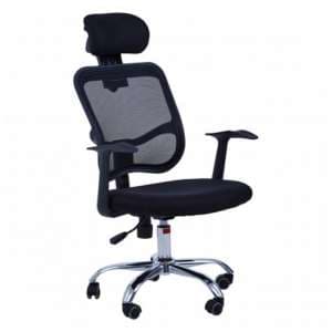 Wivon Home And Office Rolling Base Fabric Chair In Black - UK