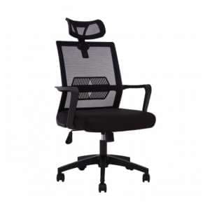 Wivon Rolling Home And Office Fabric Chair In Black - UK