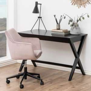 Writox Wooden 1 Drawer Computer Desk In Black