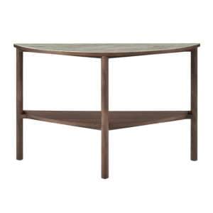 Wyatt Wooden Console Table With Marble Effect Glass Top - UK