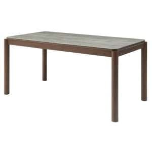 Wyatt Wooden Dining Table Small With Marble Effect Glass Top