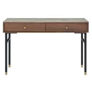 Wyatt Wooden Dressing Table With Marble Effect Glass Top