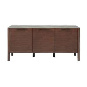 Wyatt Wooden Sideboard And 3 Doors With Marble Effect Glass Top - UK