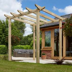Wymondham Wooden Traditional Pergola Canopy In Natural Timber
