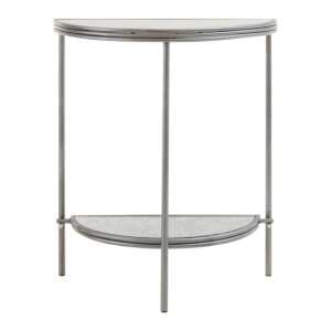 Xaria Mirrored Console Table Semi Circle In Distressed Effect - UK