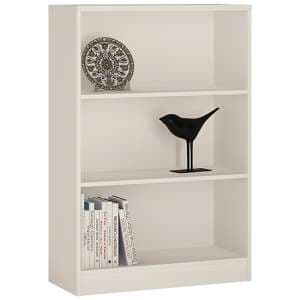 Xeka Medium Wide 2 Shelves Bookcase In Pearl White