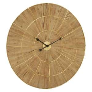 Xuange Round Wooden Wall Clock In Natural Frame