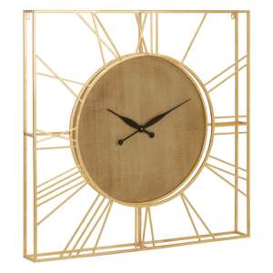 Xuange Square Wall Bedroom Clock In Gold Wooden Frame