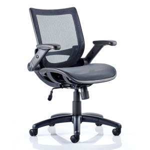 Yakima Mesh Executive Office Chair In Black With Folding Arms - UK