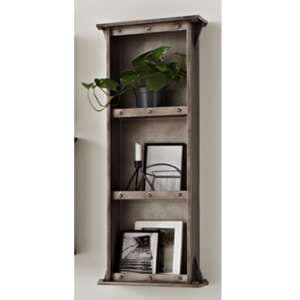 Yates Wooden 3 Shelves Wall Shelf In Anthracite - UK