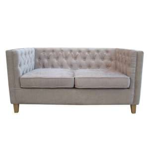 Yoking Chenille Fabric 2 Seater Sofa In Mink