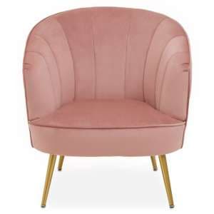 Yolinda Upholstered Velvet Armchair In Pink