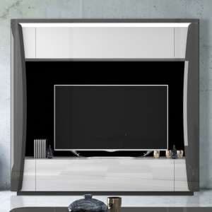 Zaire Gloss Entertainment Unit In White And Grey With LED