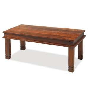 Zander 110cm Wooden Coffee Table In Sheesham With Square Legs - UK