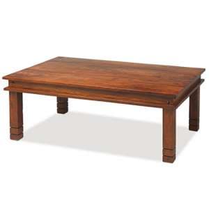 Zander 120cm Wooden Coffee Table In Sheesham With Square Legs - UK