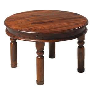 Zander Large Round Coffee Table In Sheesham With Round Legs - UK