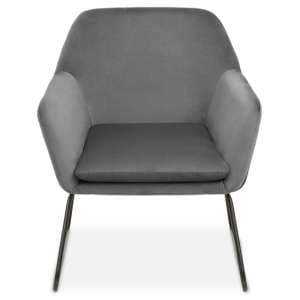 Zander Upholstered Velvet Armchair In Grey - UK