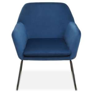 Zander Upholstered Velvet Armchair In Midnight Blue - UK
